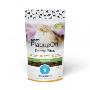 PLAQUEOFF CAT DENTAL BITES VEGGIE papildbarība kaķiem 60g
